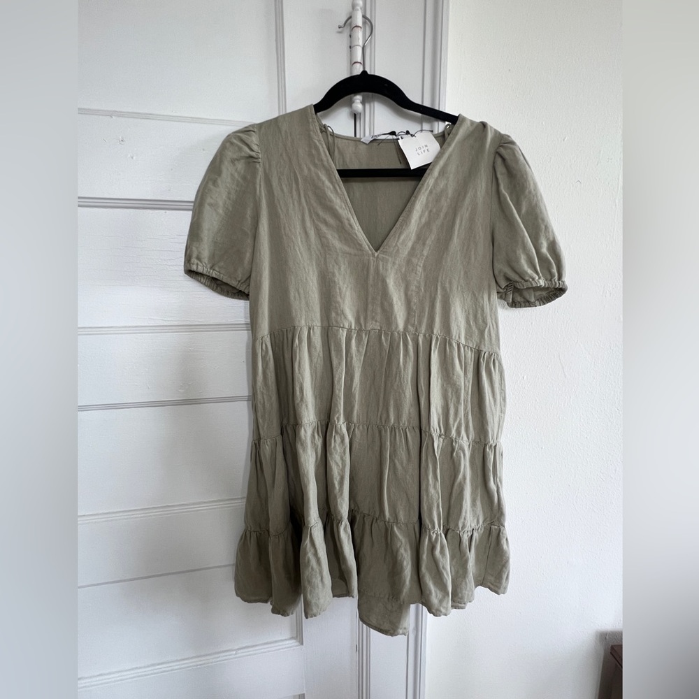 Zara olive green size S dress NWT
